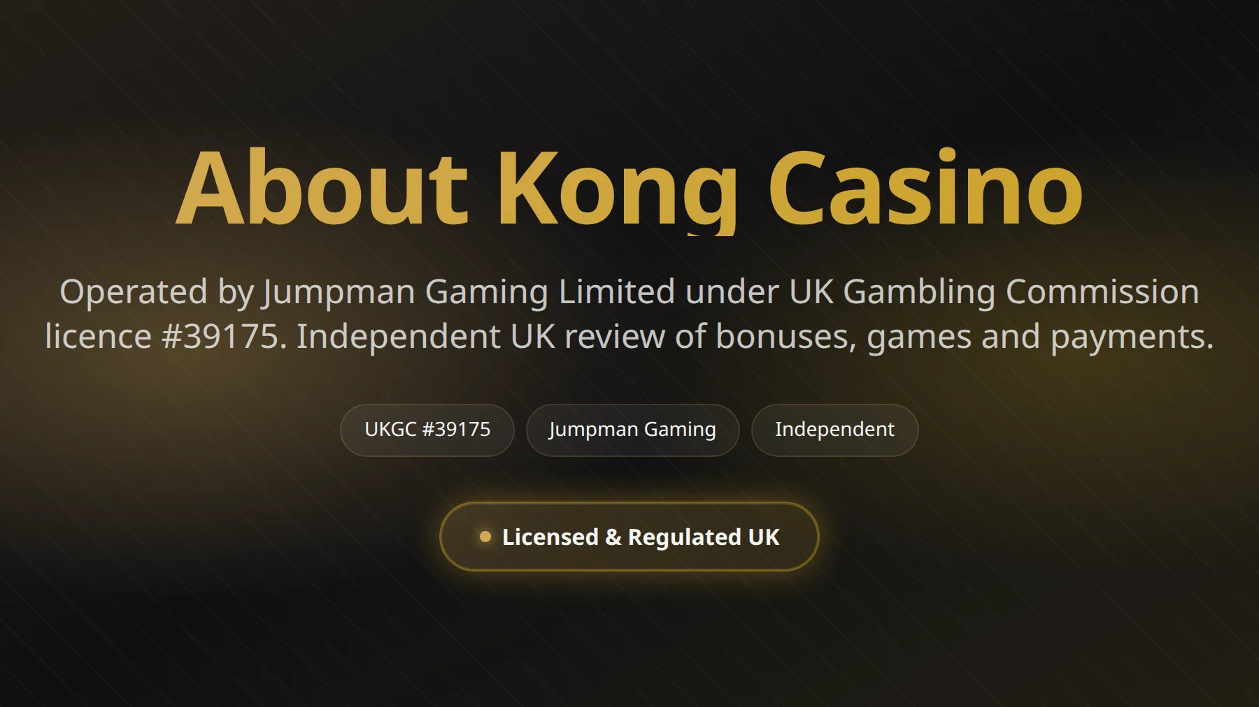 About Kong Casino - operator profile and UKGC licence overview