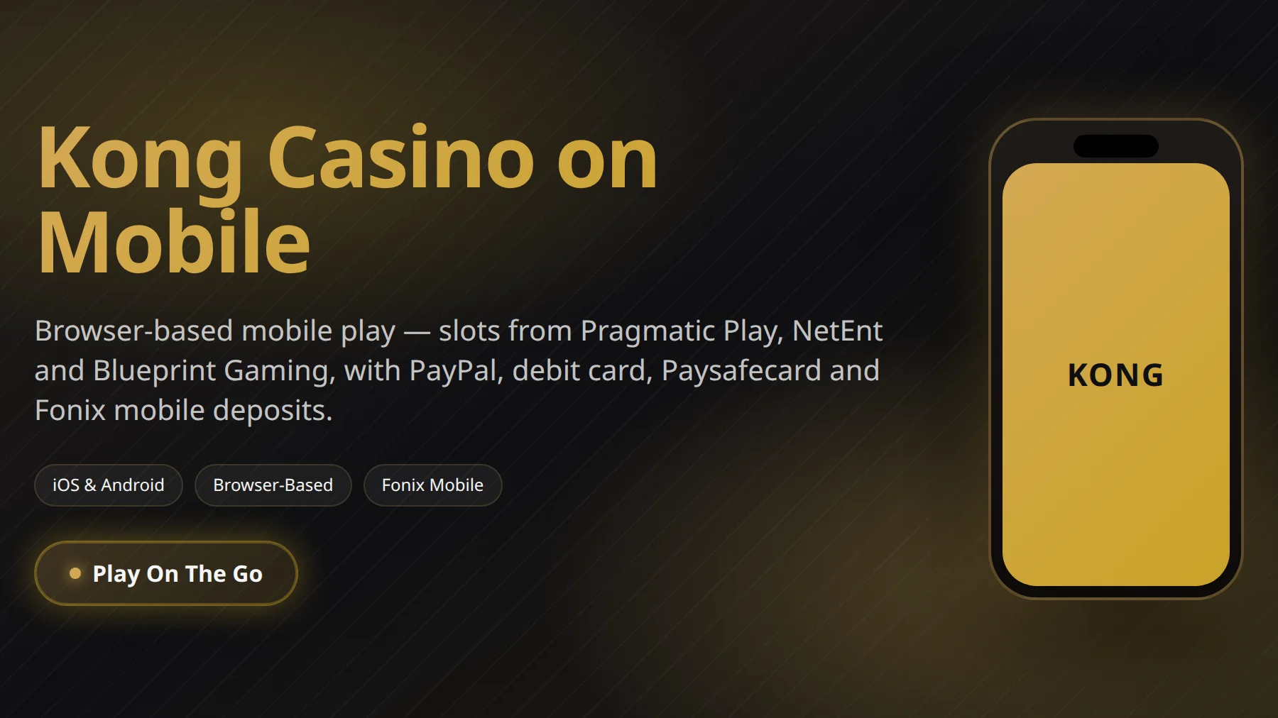 Kong Casino app for UK players