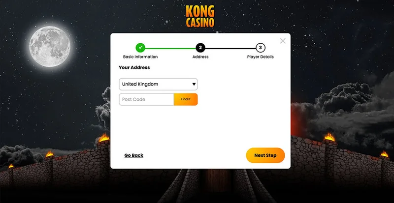 Kong Casino deposit methods interface