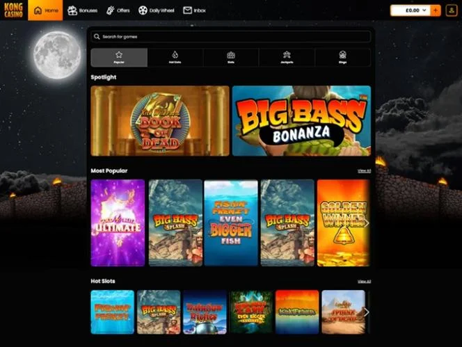 Kong Casino mobile app and browser interface